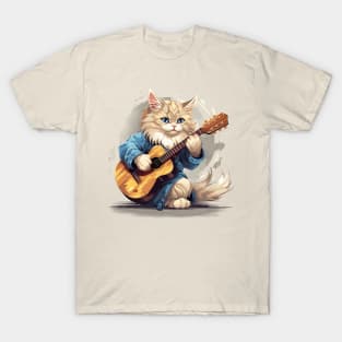 Ragdoll Cat Playing Guitar T-Shirt